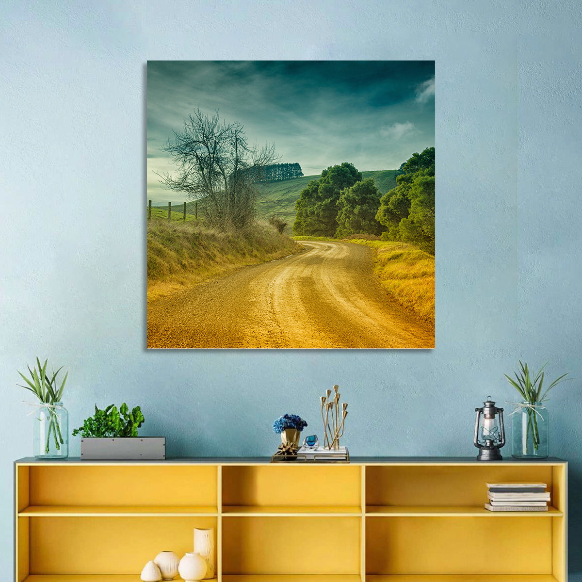 Golden Country Road Wall Art