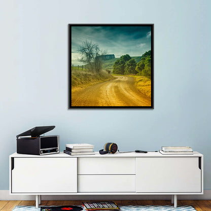 Golden Country Road Wall Art