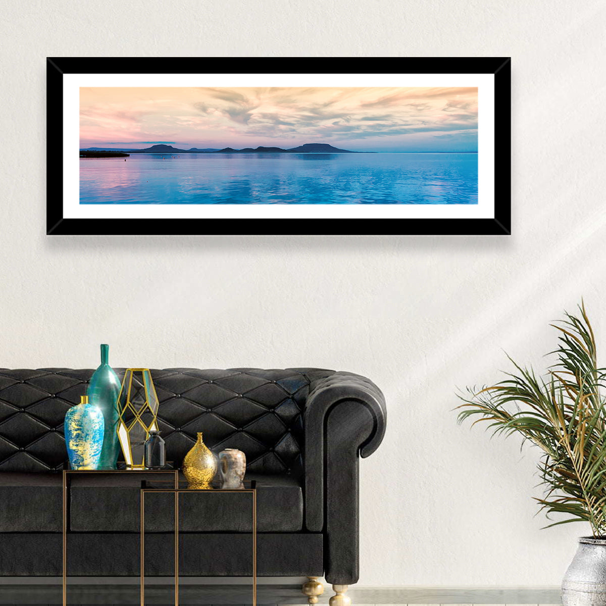 Lake Balaton at Golden Hour Wall Art in a room, landscape