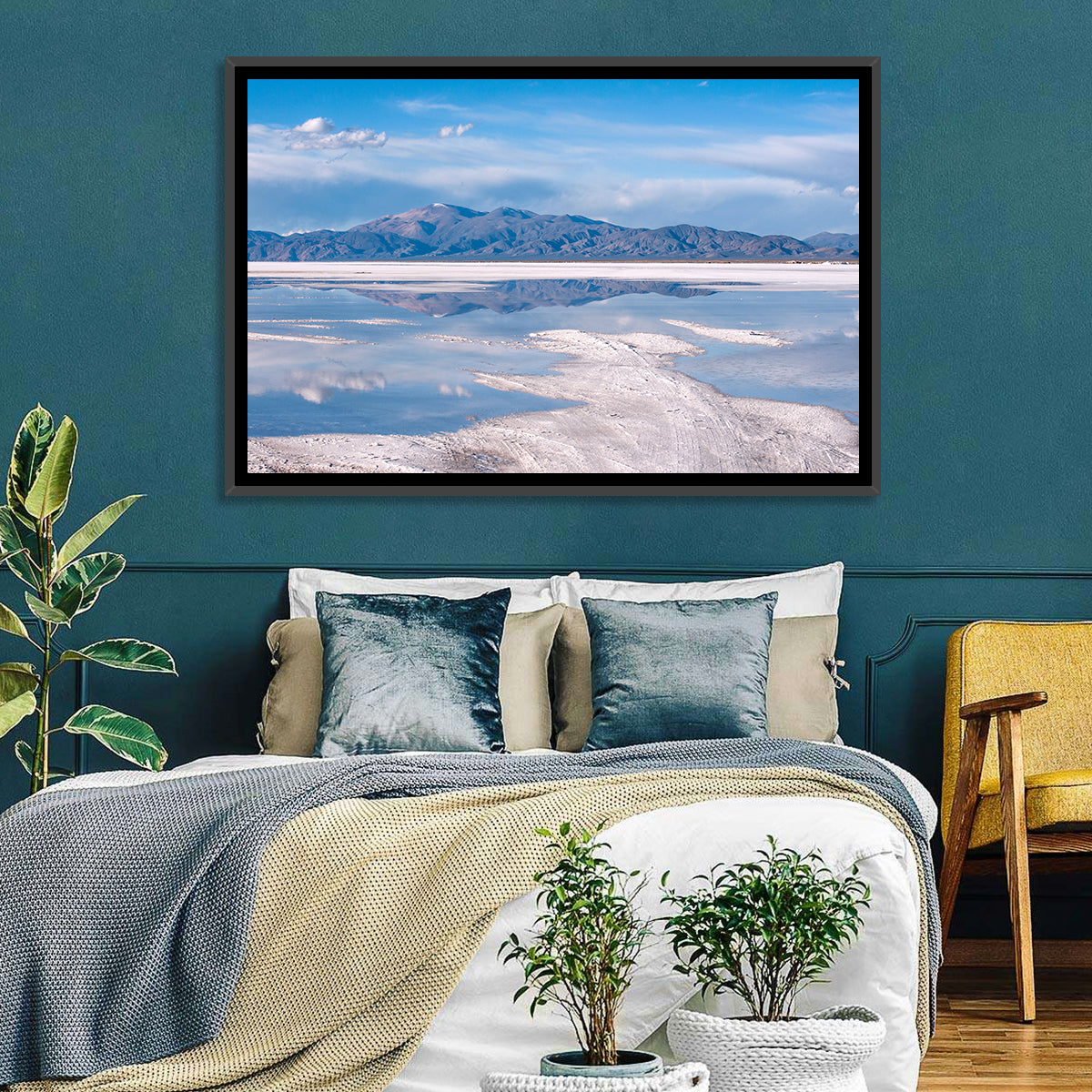 Salinas Grandes Salt Flats Wall Art in a room, landscape