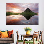 Kirkjufell Sunset Reflection Wall Art