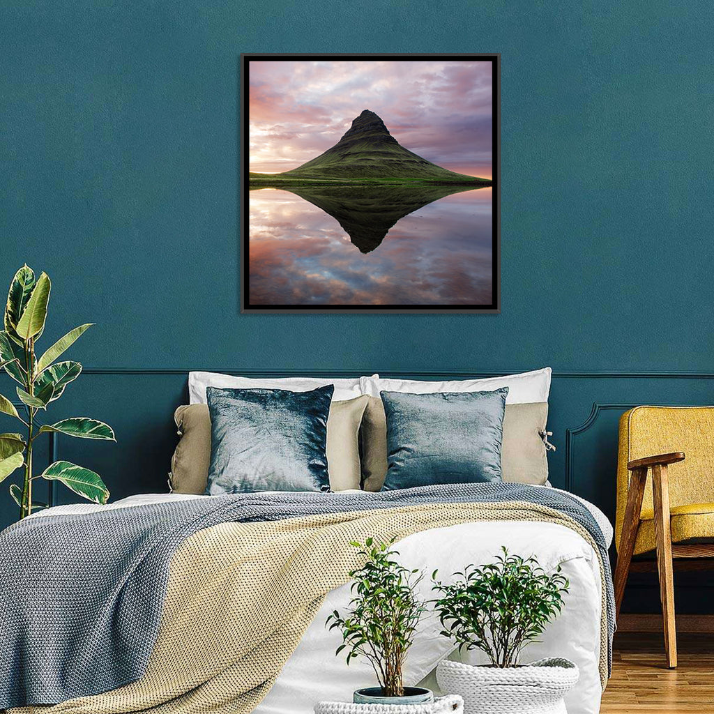 Kirkjufell Sunset Reflection Wall Art
