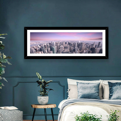 Midtown Manhattan Skyline in Purple Haze Wall Art