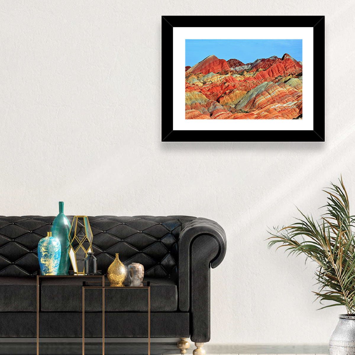 Mount Danxia Wall Art in a room, landscape