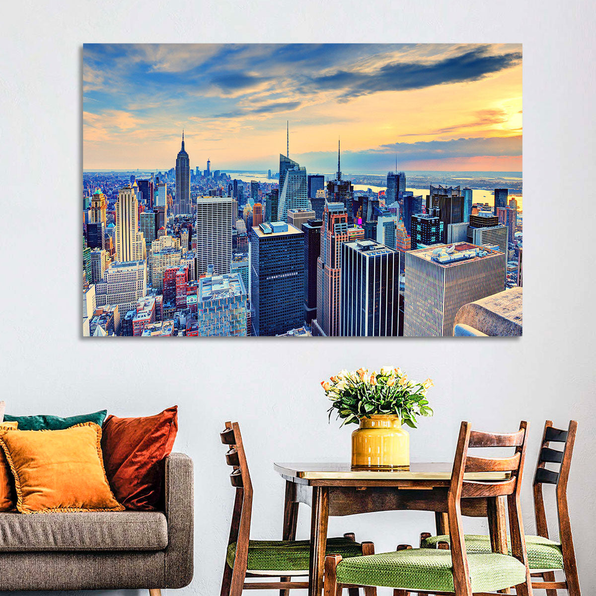 Midtown Manhattan Skyline at Dusk Wall Art