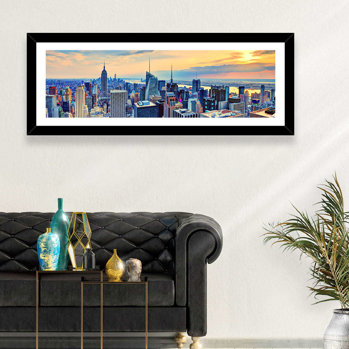 Midtown Manhattan Skyline at Dusk Wall Art in a room, landscape