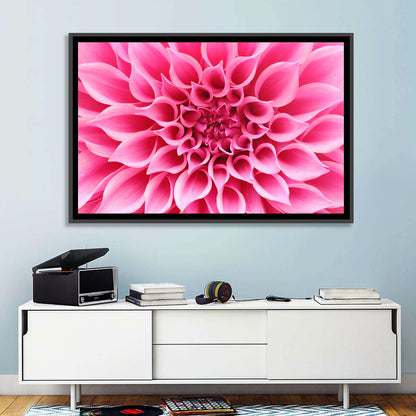 Pink Dahlia Spiral Close-up Wall Art