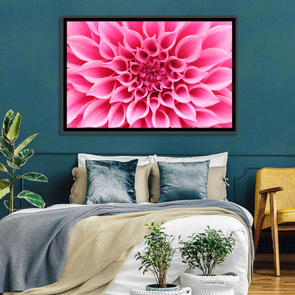 Pink Dahlia Spiral Close-up Wall Art
