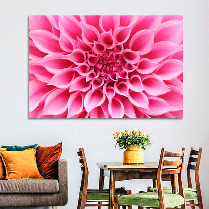 Pink Dahlia Spiral Close-up Wall Art
