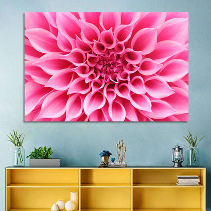 Pink Dahlia Spiral Close-up Wall Art