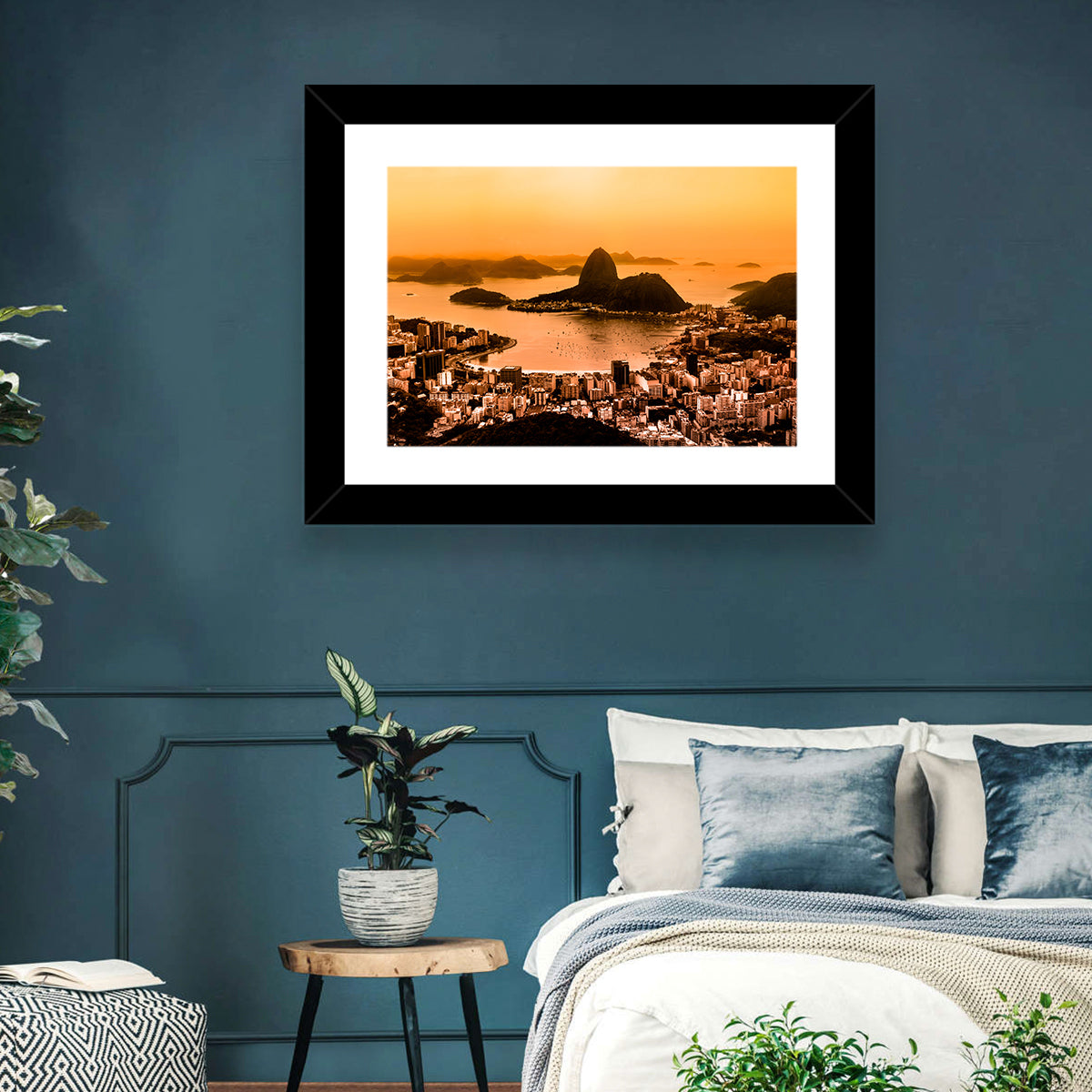 Sugarloaf Over Guanabara Bay Wall Art in a room, landscape