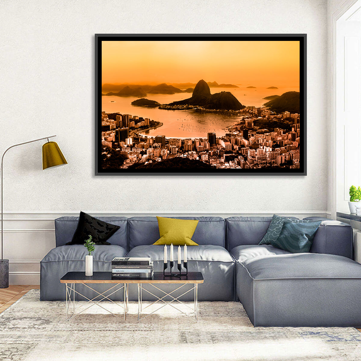 Sugarloaf Over Guanabara Bay Wall Art in a room, landscape