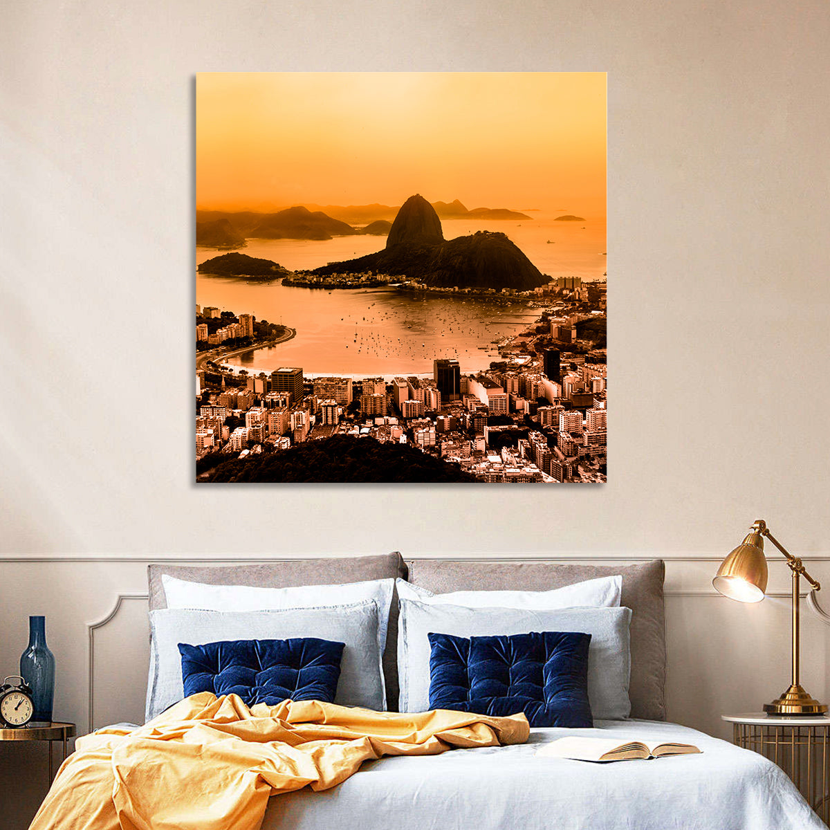 Sugarloaf Over Guanabara Bay Wall Art in a room, landscape