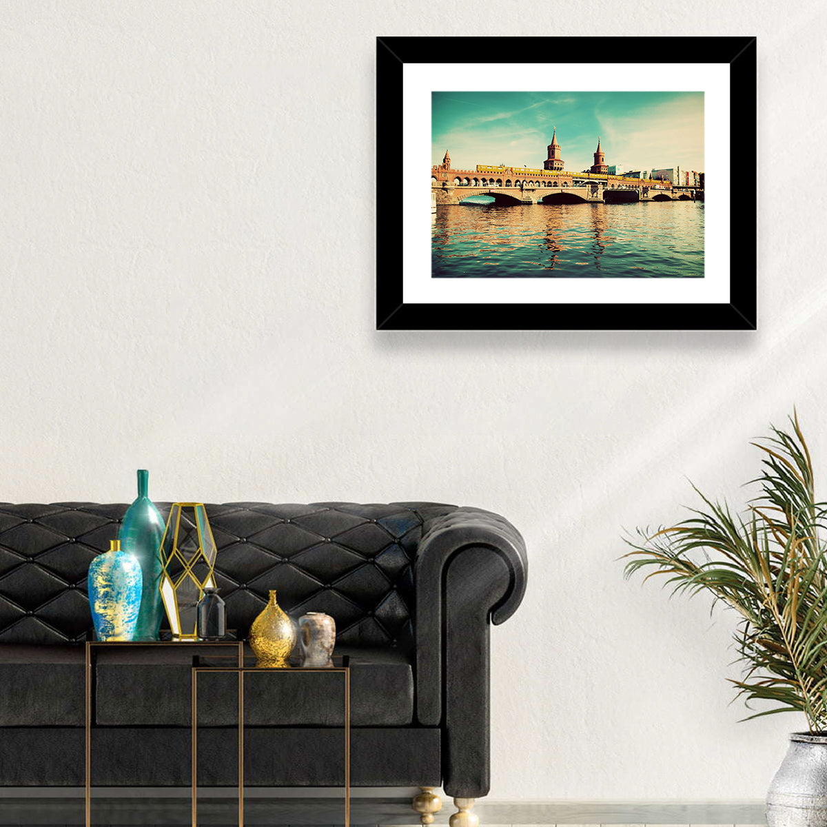 Oberbaum Bridge with Yellow Train Wall Art