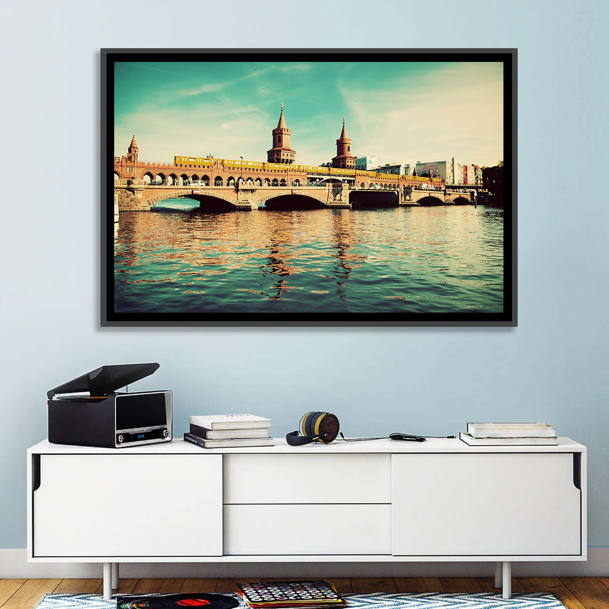 Oberbaum Bridge with Yellow Train Wall Art