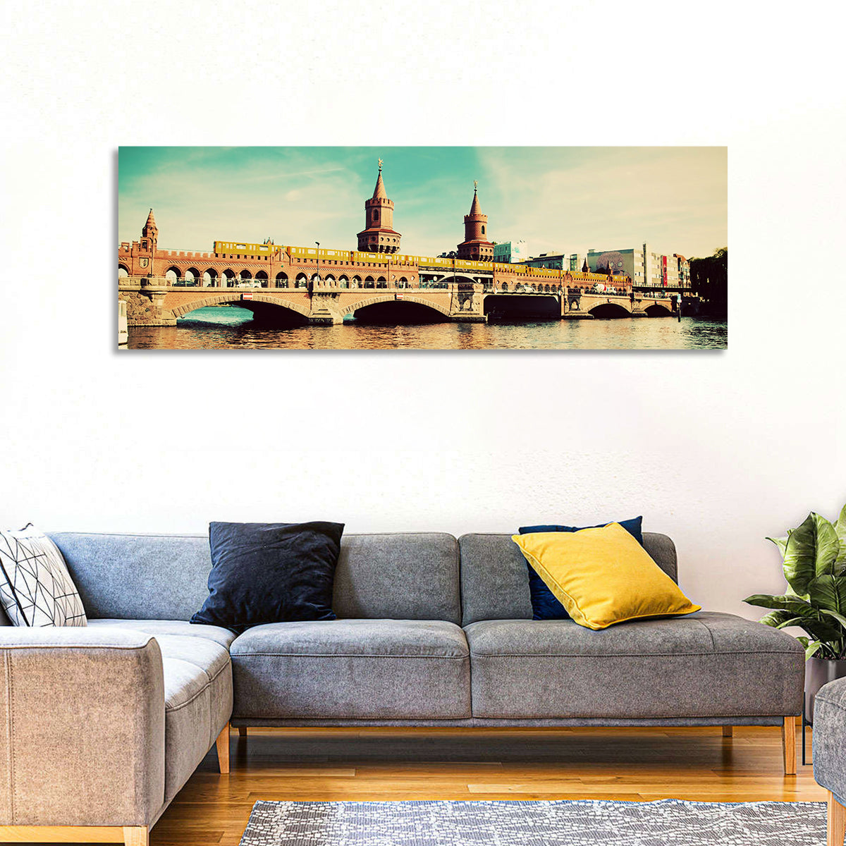Oberbaum Bridge with Yellow Train Wall Art
