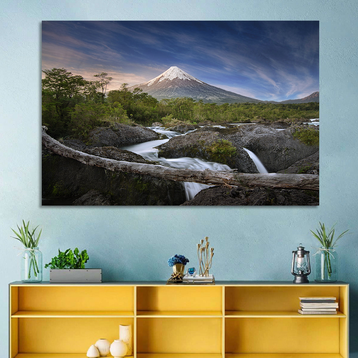 Osorno Volcano at Petrohue Falls Wall Art