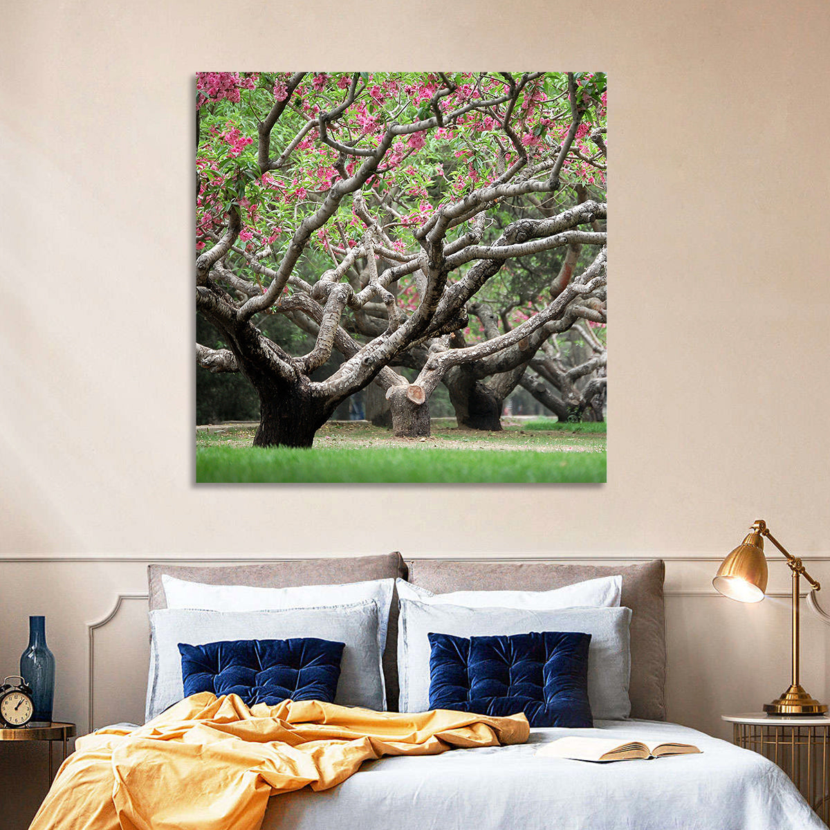 Peach Orchard in Bloom Wall Art