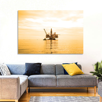 Golden Hour Oil Rig Wall Art