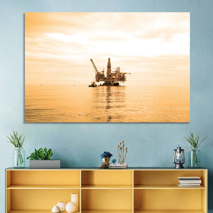 Golden Hour Oil Rig Wall Art