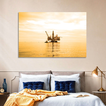 Golden Hour Oil Rig Wall Art