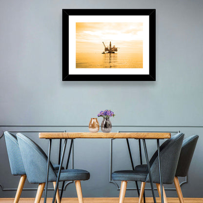Golden Hour Oil Rig Wall Art
