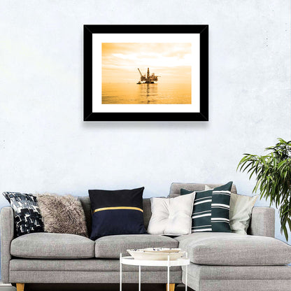 Golden Hour Oil Rig Wall Art
