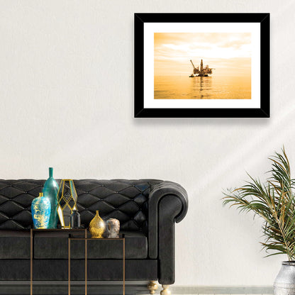 Golden Hour Oil Rig Wall Art