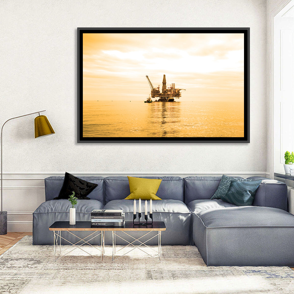 Golden Hour Oil Rig Wall Art