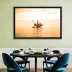 Golden Hour Oil Rig Wall Art