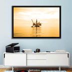 Golden Hour Oil Rig Wall Art