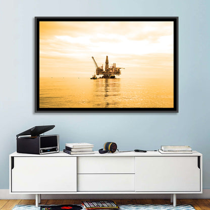 Golden Hour Oil Rig Wall Art