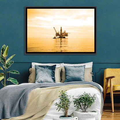 Golden Hour Oil Rig Wall Art