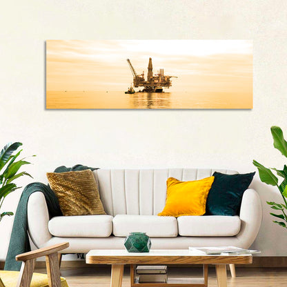 Golden Hour Oil Rig Wall Art
