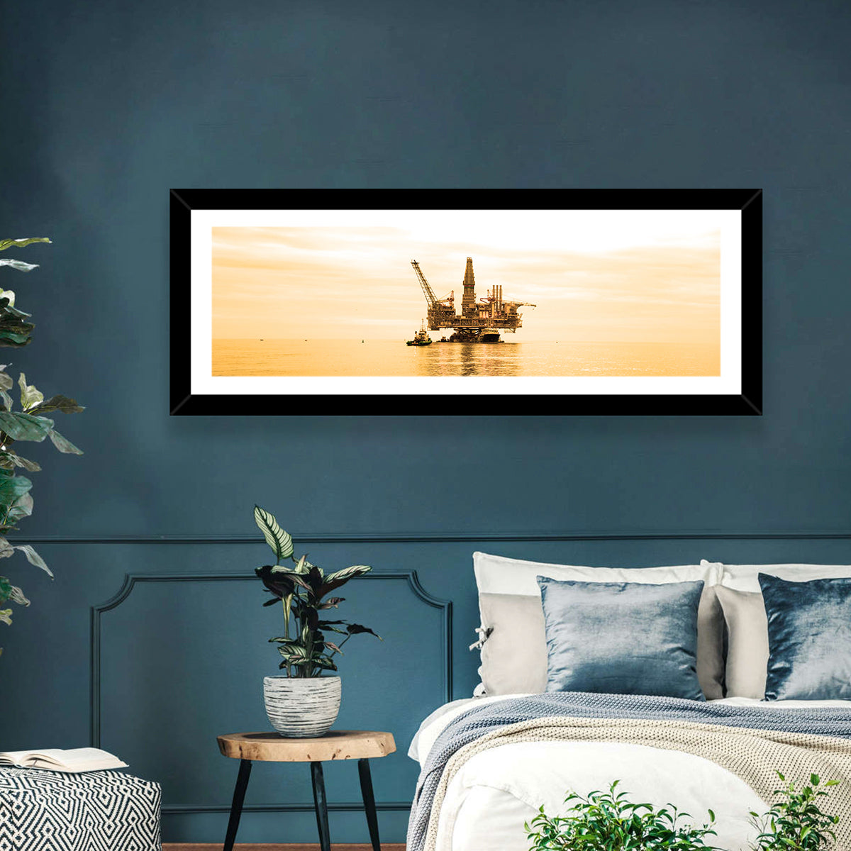 Golden Hour Oil Rig Wall Art
