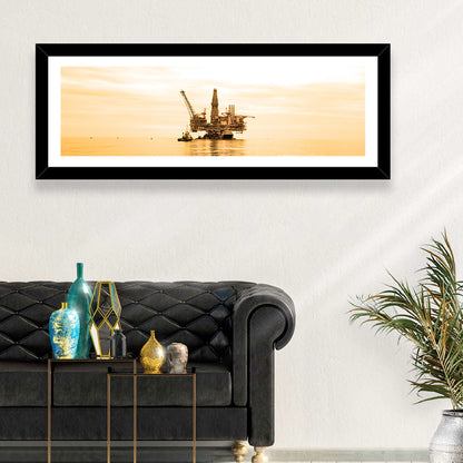Golden Hour Oil Rig Wall Art