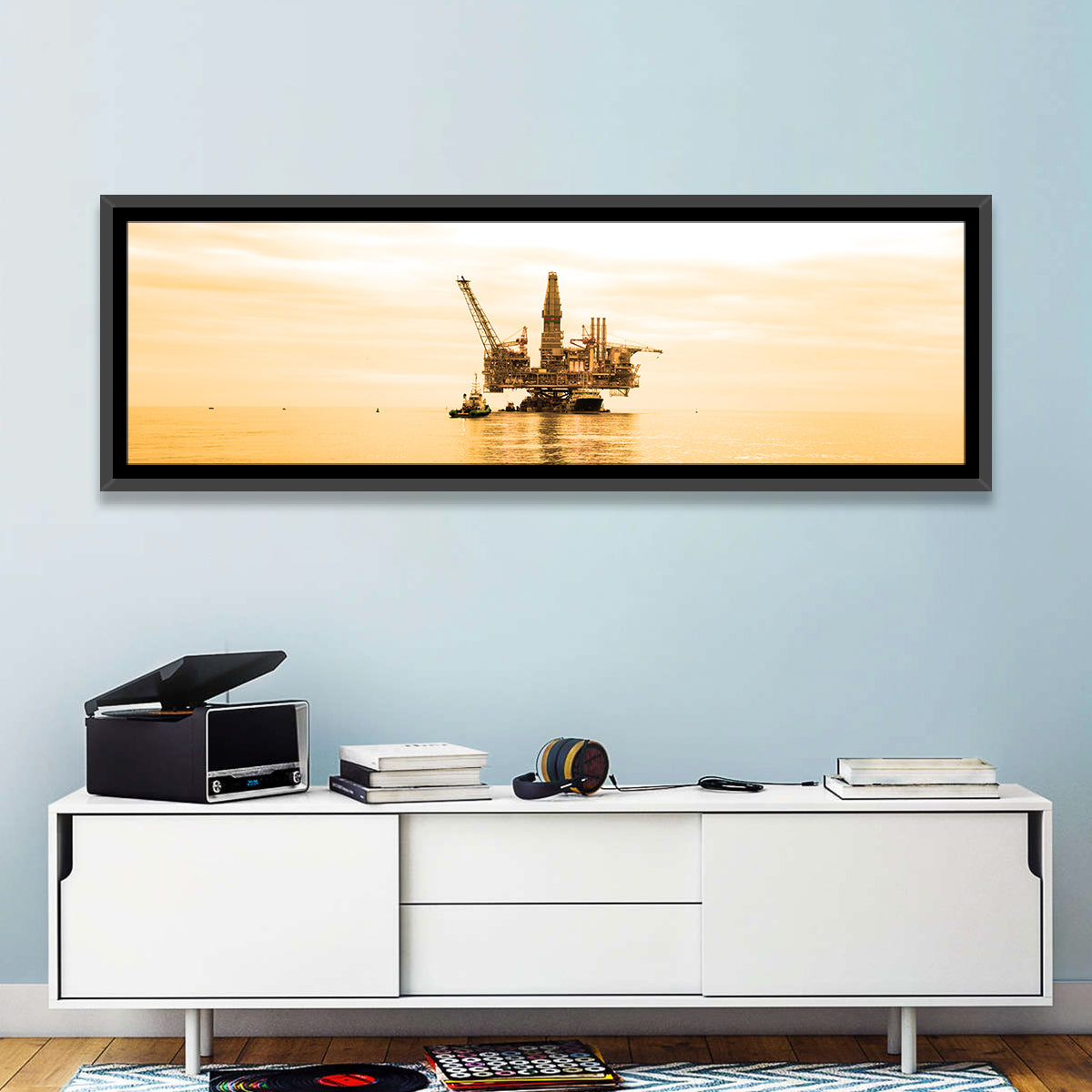 Golden Hour Oil Rig Wall Art