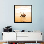 Golden Hour Oil Rig Wall Art