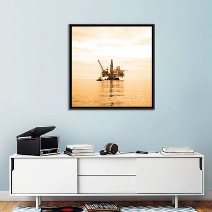 Golden Hour Oil Rig Wall Art