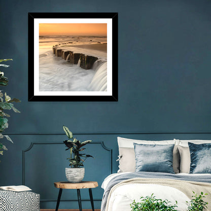 Breakwater at Golden Hour Wall Art