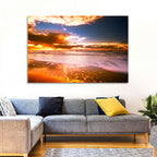 Golden Hour Beach Sunset Wall Art