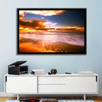Golden Hour Beach Sunset Wall Art
