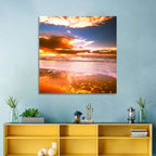 Golden Hour Beach Sunset Wall Art