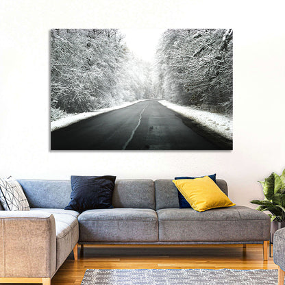 Glowing Winter Road Wall Art