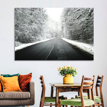 Glowing Winter Road Wall Art