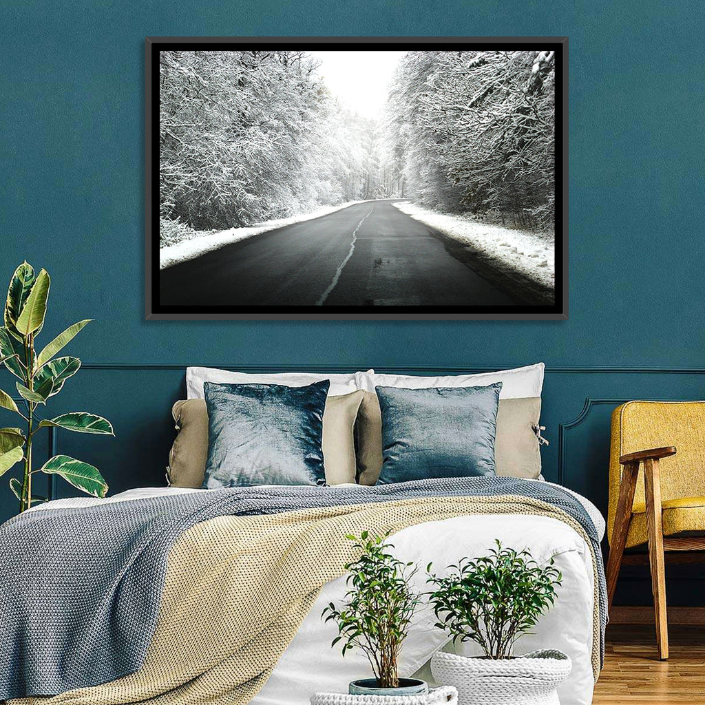 Glowing Winter Road Wall Art