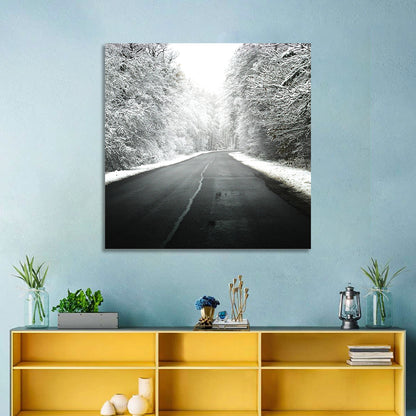Glowing Winter Road Wall Art