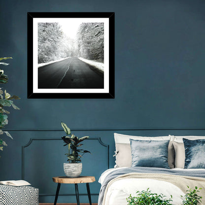 Glowing Winter Road Wall Art