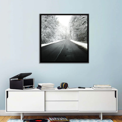 Glowing Winter Road Wall Art