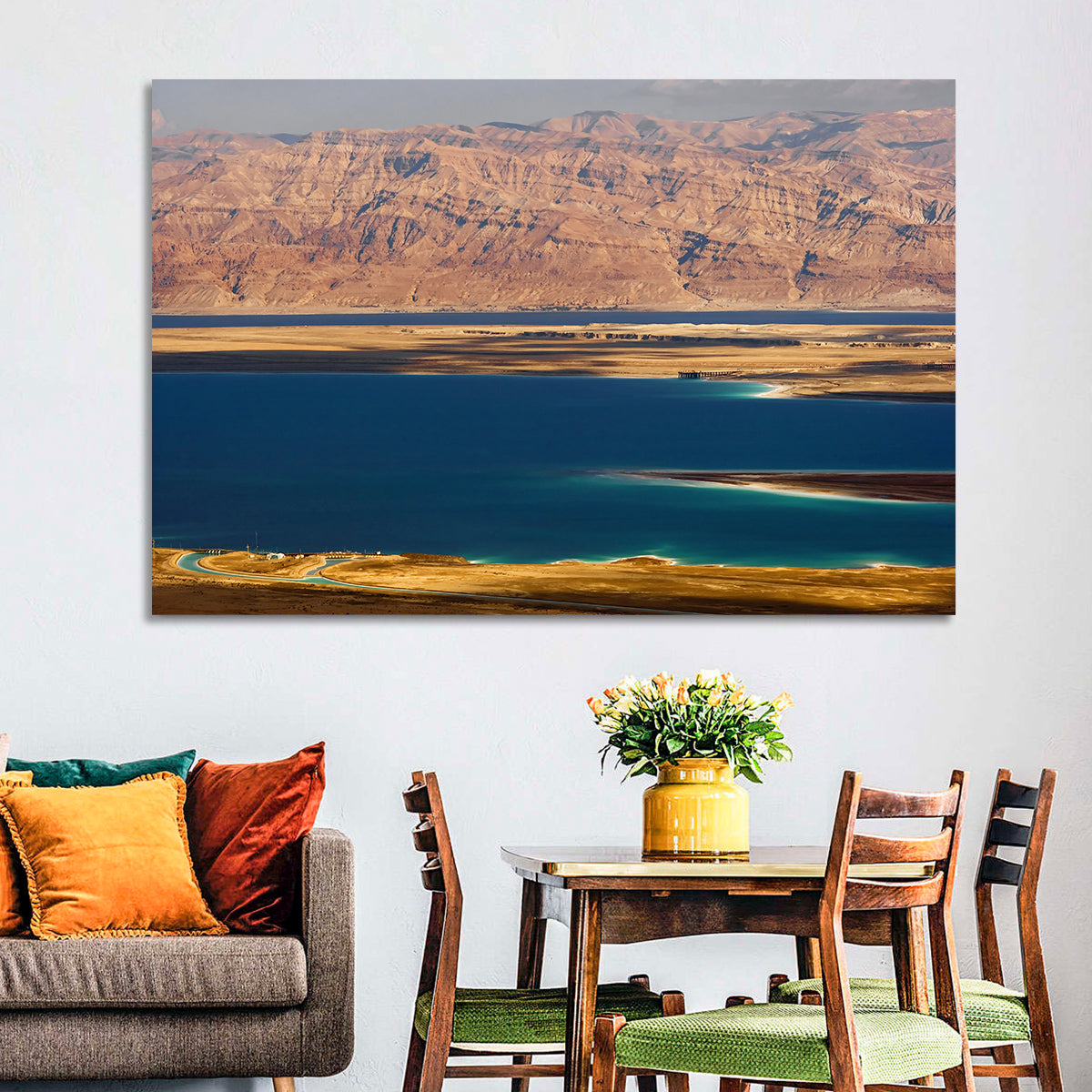 Ein Bokek Dead Sea View Wall Art in a room, landscape